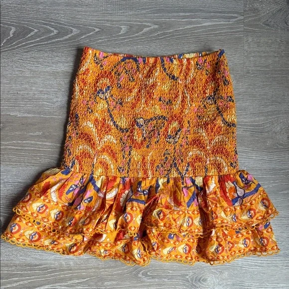 NEW Farm Rio Palms Party Smocked Mini Skirt Medium